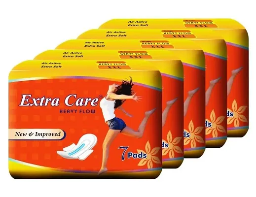 Extra Care Heavy Flow Sanitary pads (XXL) (Pack of 5)