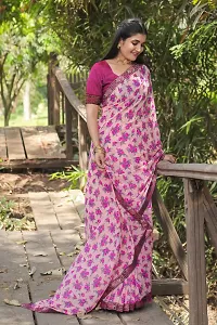 Stylish Pink Georgette Saree With Blouse Piece For Women-thumb3