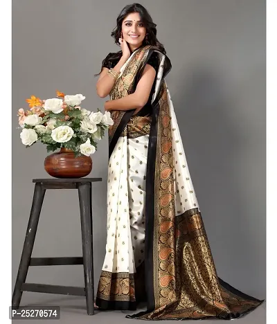 Elegant Black Art Silk Printed Saree with Blouse piece