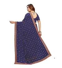 Stylish Georgette Blue Printed Saree with Blouse piece For Women-thumb2