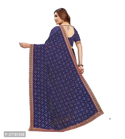 Stylish Georgette Blue Printed Saree with Blouse piece For Women-thumb3