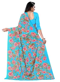 Trendy Georgette Printed Saree With Blouse Piece For Women-thumb1