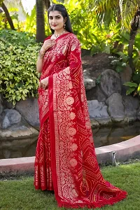 Stylish Red Kota Doria Saree With Blouse Piece For Women-thumb3