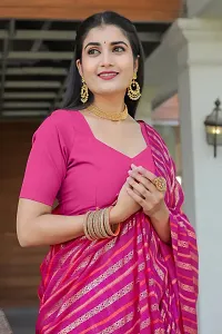 Stylish Pink Kota Doria Saree With Blouse Piece For Women-thumb2