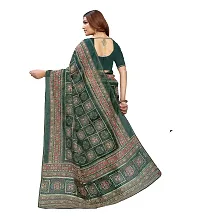 Stylish Net Green Printed Saree with Blouse piece For Women-thumb2