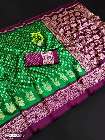 Alluring Green Art Silk Printed Saree with Blouse piece