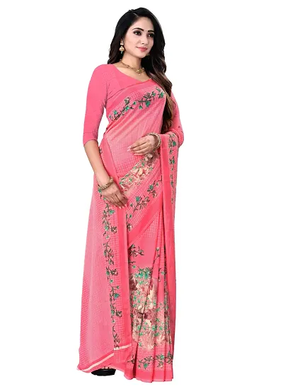 Elegant Georgette Saree with Blouse piece