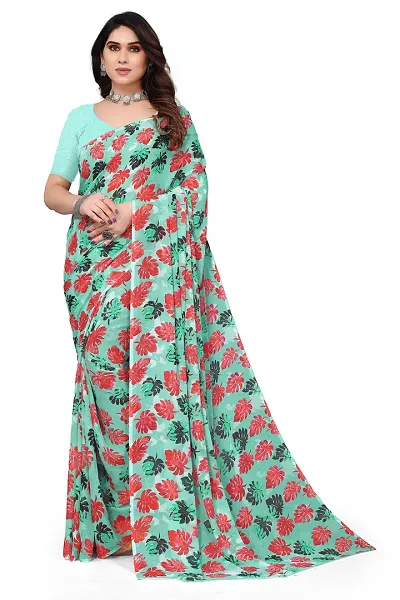 Glamorous Georgette Saree with Blouse piece