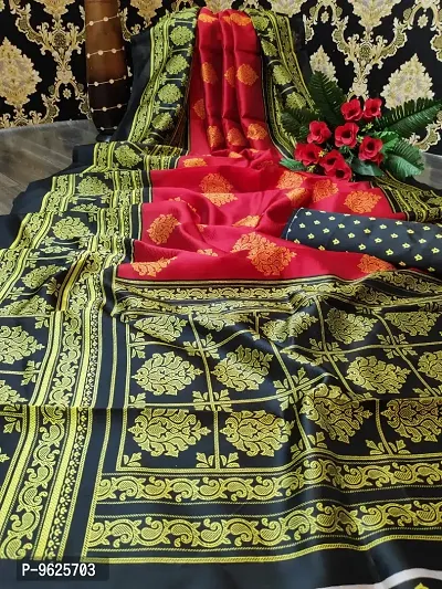 Trendy Women Mysore Silk Saree with Blouse piece