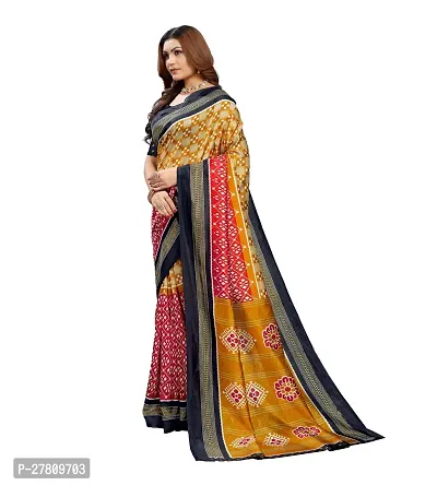 Beautiful Multicoloured Art Silk Printed Saree With Blouse Piece For Women-thumb2