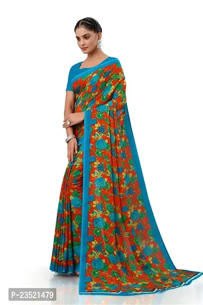 Fancy Georgette Floral Printed Saree-thumb3