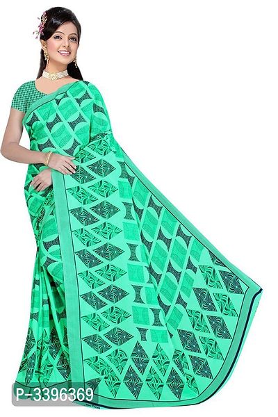 Buy Exclusive Georgette Printed Saree With Blouse Piece-thumb0