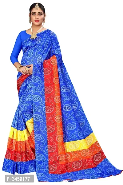 Women's Blue Art Silk Saree with Blouse piece