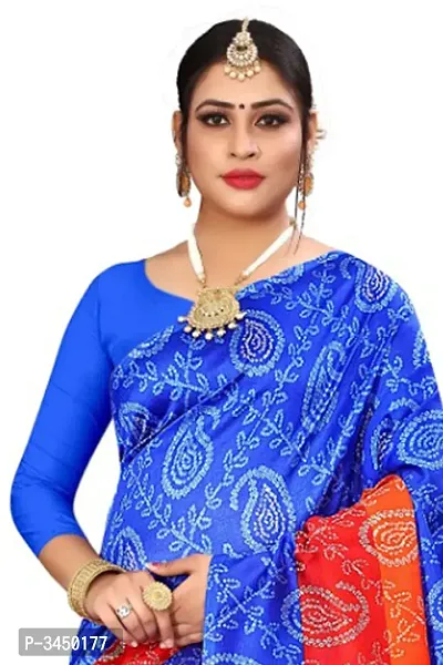 Women's Blue Art Silk Saree with Blouse piece-thumb3