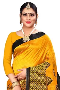 Women's Yellow Art Silk Saree with Blouse piece-thumb2