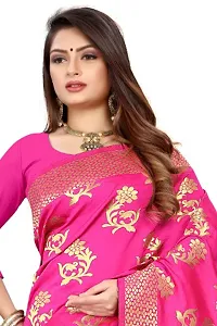 Stylish Banarsi Silk Jacquard Design Pink Women's Saree-thumb1