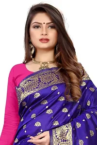 Stylish Banarasi Silk Jacquard Design Multicoloured Women's Saree-thumb1