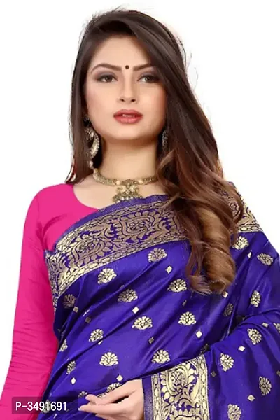 Stylish Banarasi Silk Jacquard Design Multicoloured Women's Saree-thumb2