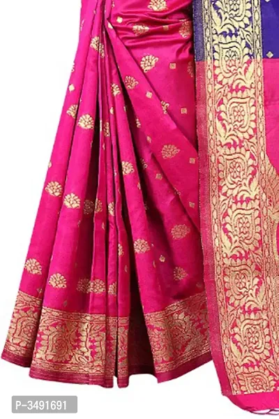 Stylish Banarasi Silk Jacquard Design Multicoloured Women's Saree-thumb3