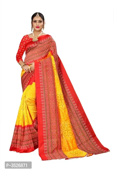 Women's Red Mysore Silk Saree with Blouse piece-thumb0