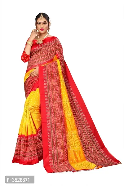 Women's Red Mysore Silk Saree with Blouse piece-thumb2