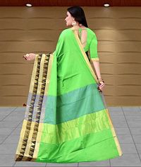 Women's Art  Kanjeevaram Silk Saree with Blouse-thumb1