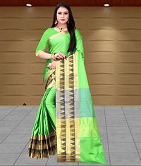 Women's Art  Kanjeevaram Silk Saree with Blouse-thumb2