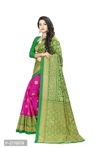 Women Beautiful Multicolored Mysore Silk Saree with Blouse piece-thumb1