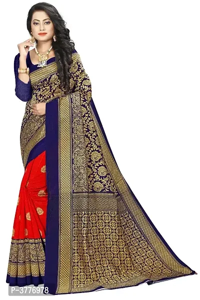 Women Beautiful Multicolored Mysore Silk Saree with Blouse piece-thumb1