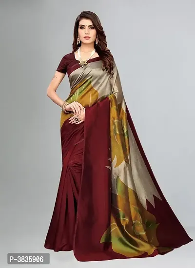Elegant Mysore Silk Printed Sarees with Blouse Piece