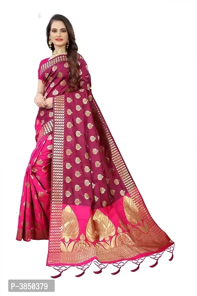 Buy Banarasi Saree In Rani Color By Almaari at Rs. 1349 online from Surati  Fabric Printed Sarees : V 3171