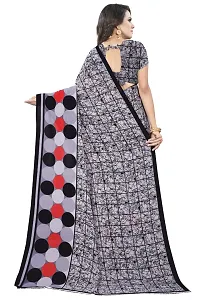 Stylish Georgette Grey Printed Saree with Blouse piece For Women-thumb2