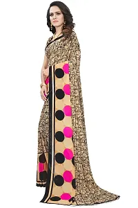 Yellow Georgette Printed Saree with Blouse piece-thumb1