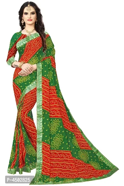 Green Georgette Woven Design Sarees For Women