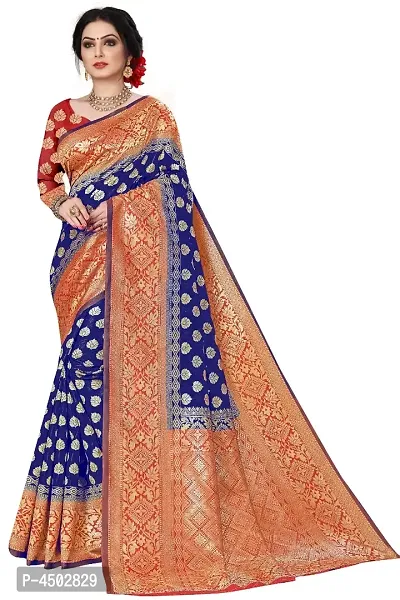 Soft Banarasi Silk Saree With Blouse Piece-thumb0