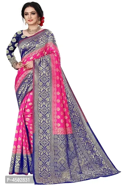 Soft Banarasi Silk Saree With Blouse Piece