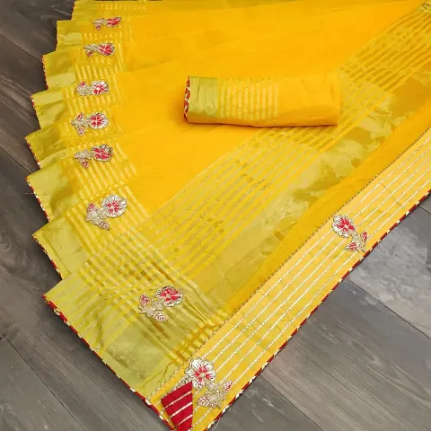 Beautiful Embroidered Net Saree with Blouse piece