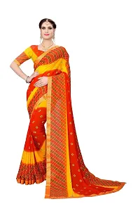 Stylish Georgette Multicoloured Printed Saree with Blouse piece For Women Pack Of 2-thumb2