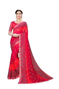 Stylish Georgette Multicoloured Printed Saree with Blouse piece For Women Pack Of 2-thumb2