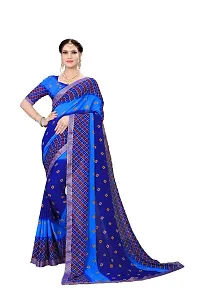 Stylish Georgette Multicoloured Printed Saree with Blouse piece For Women Pack Of 2-thumb2