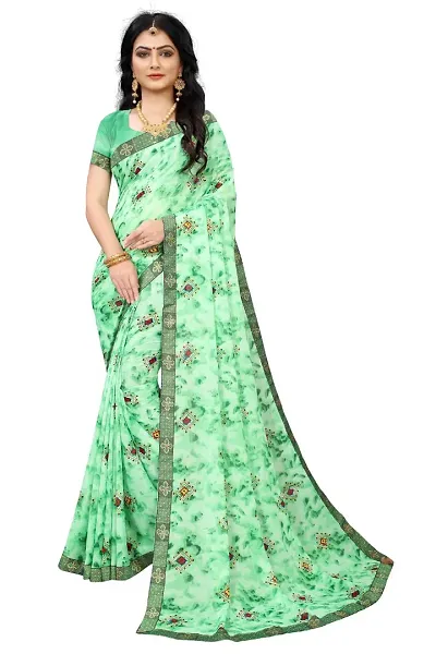 Beautiful Printed Georgette Saree With Blouse Piece