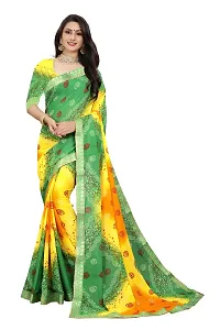 Womens Beautiful Multicoloured Printed Georgette Saree with Blouse piece (Pack of 2)-thumb1
