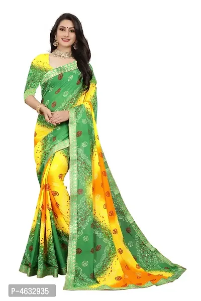 Womens Beautiful Multicoloured Printed Georgette Saree with Blouse piece (Pack of 2)-thumb2