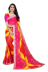 Womens Beautiful Multicoloured Printed Georgette Saree with Blouse piece (Pack of 2)-thumb1