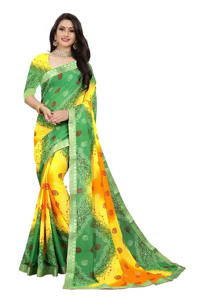 Embellished Poly Georgette Saree with Blouse piece