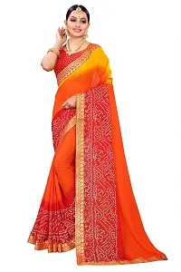 Stunning Orange Georgette Printed Bandhani Women Saree with Blouse piece- Pack Of 2-thumb2