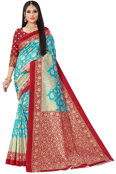 Alluring Art Silk Saree with Blouse piece