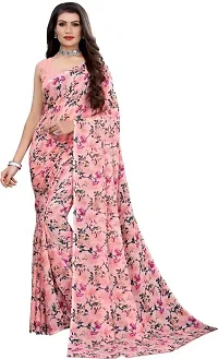 Stylish Georgette Printed Saree With Blouse Piece ( Pack Of 2 )-thumb1