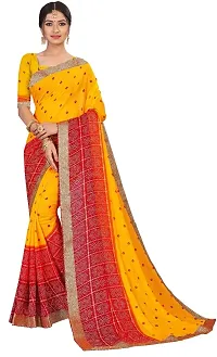 Women's Multicoloured Georgette Printed Saree with Blouse piece-thumb1