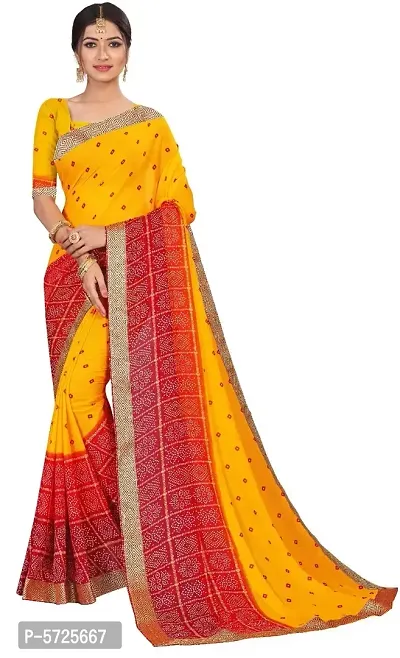 Women's Multicoloured Georgette Printed Saree with Blouse piece-thumb2